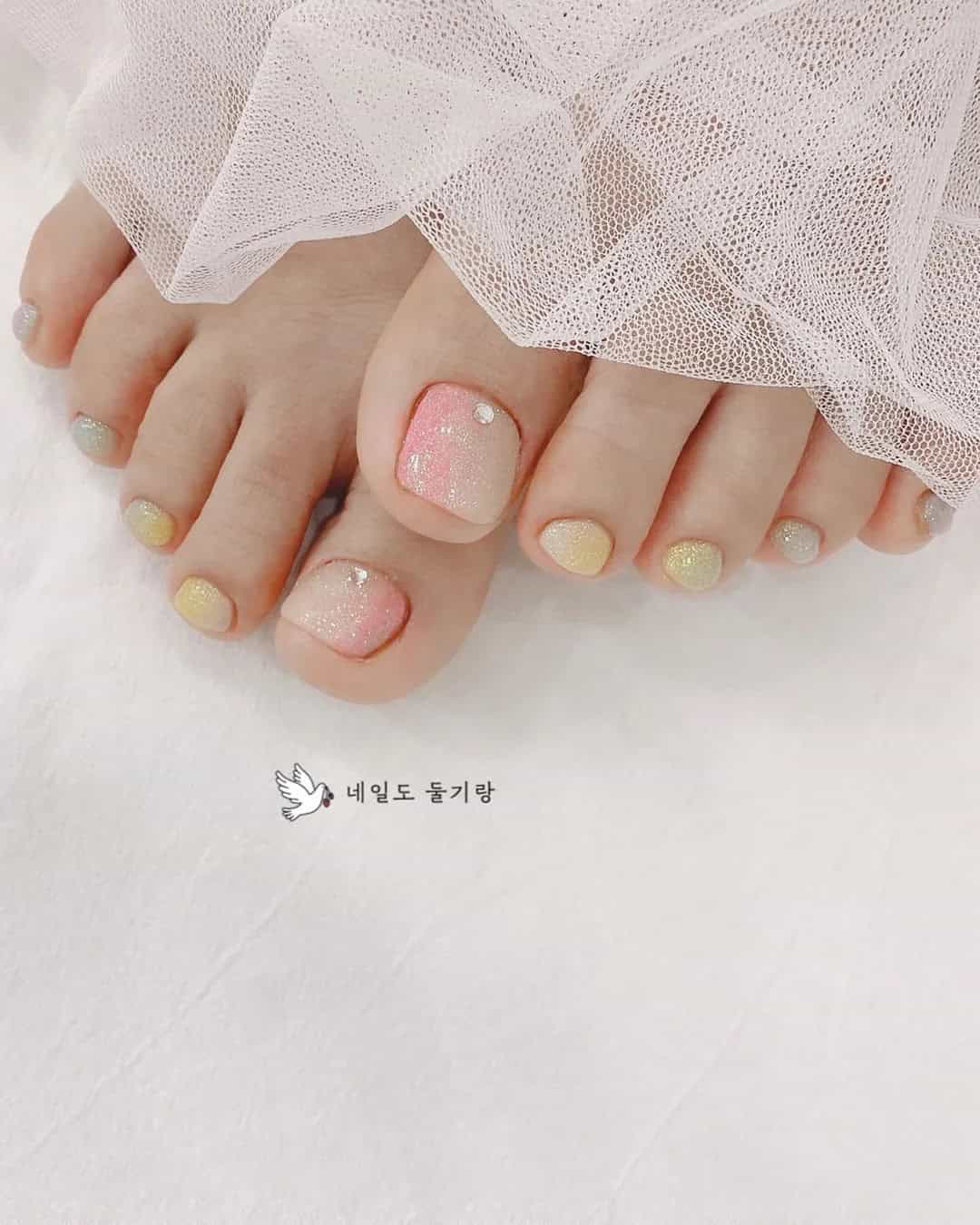 Wedding Toe Nails With Ombre