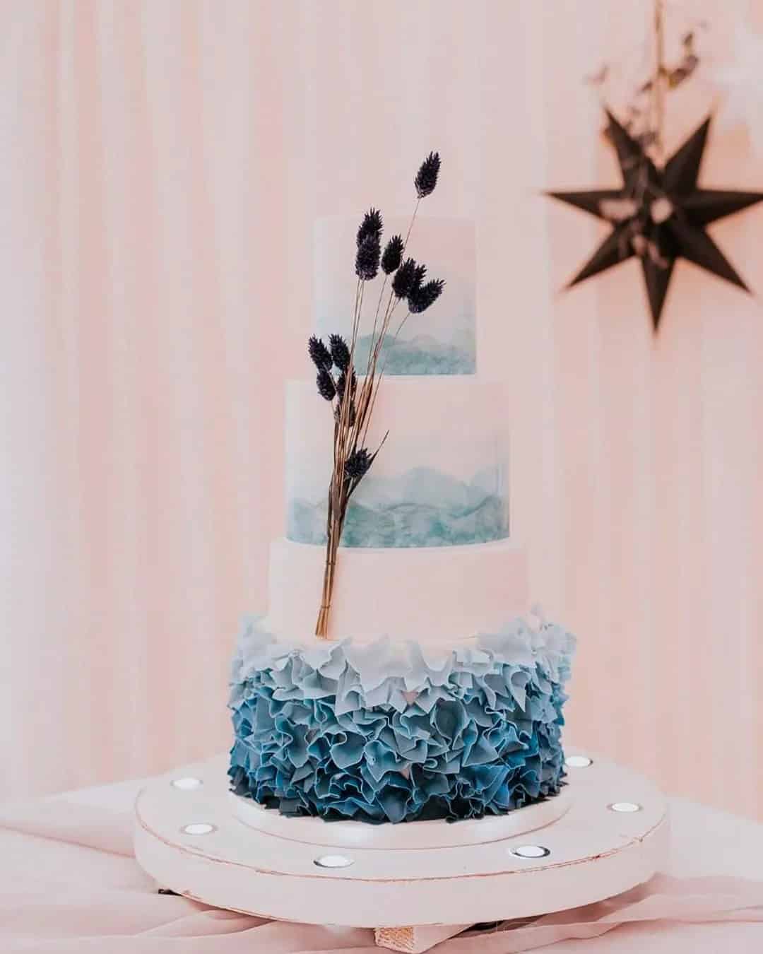 Blue And White Wedding Cakes