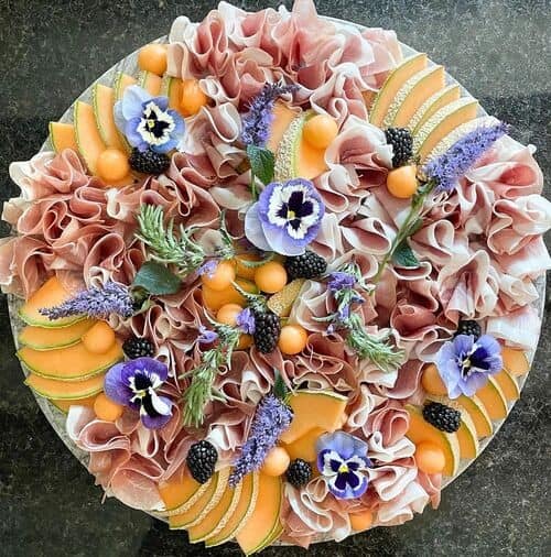 Prosciutto, melon and blackberry board