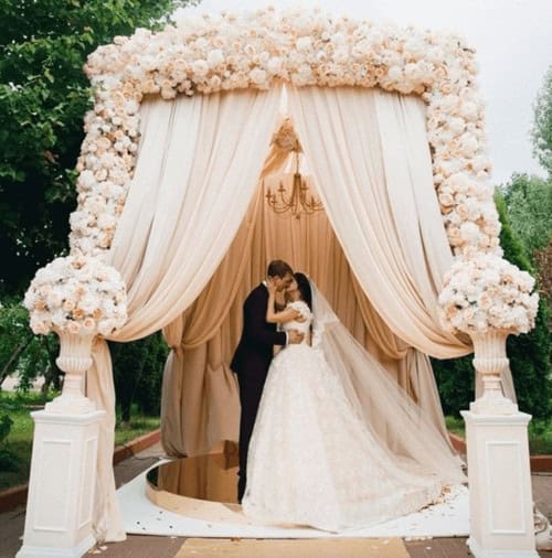 Blooming Love: Floral Accent Wedding Backdrop