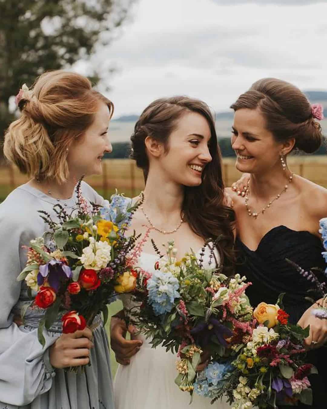 Mismatched Bridesmaid Bouquets