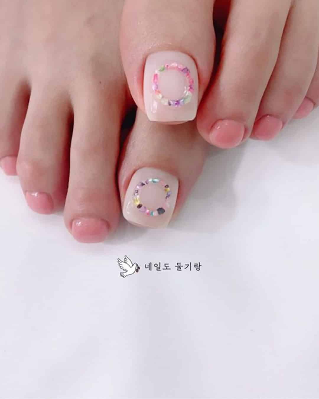 White and Pink Toe Nails