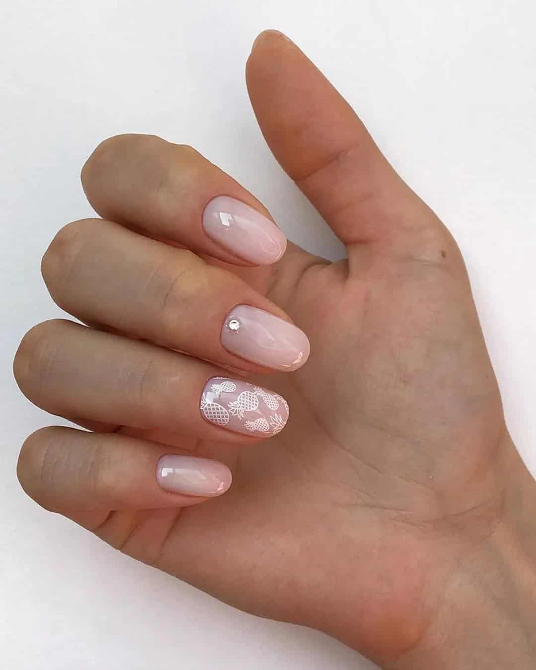 Cute Pink and White Nails