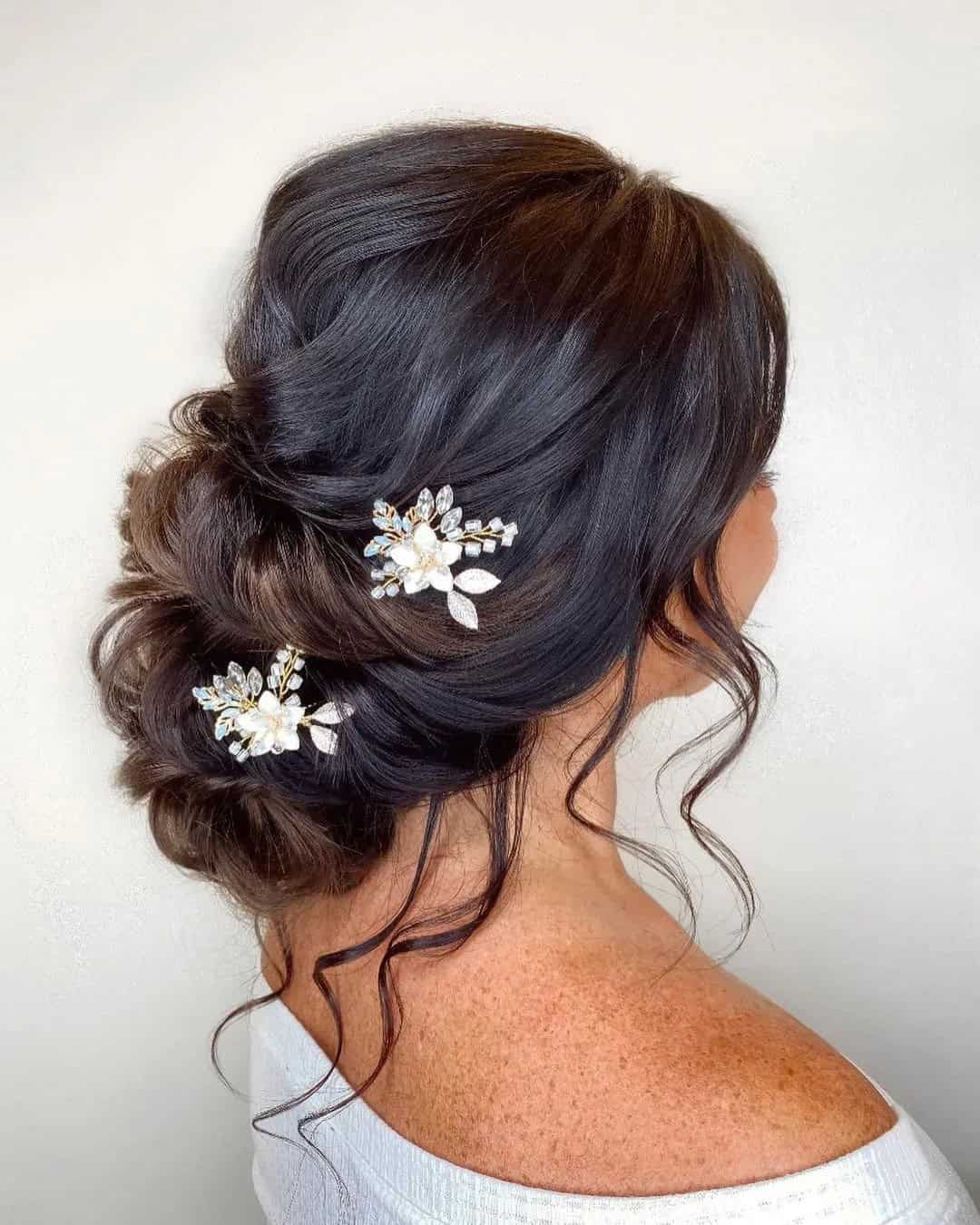 Relaxed Loose Updo Wedding Day