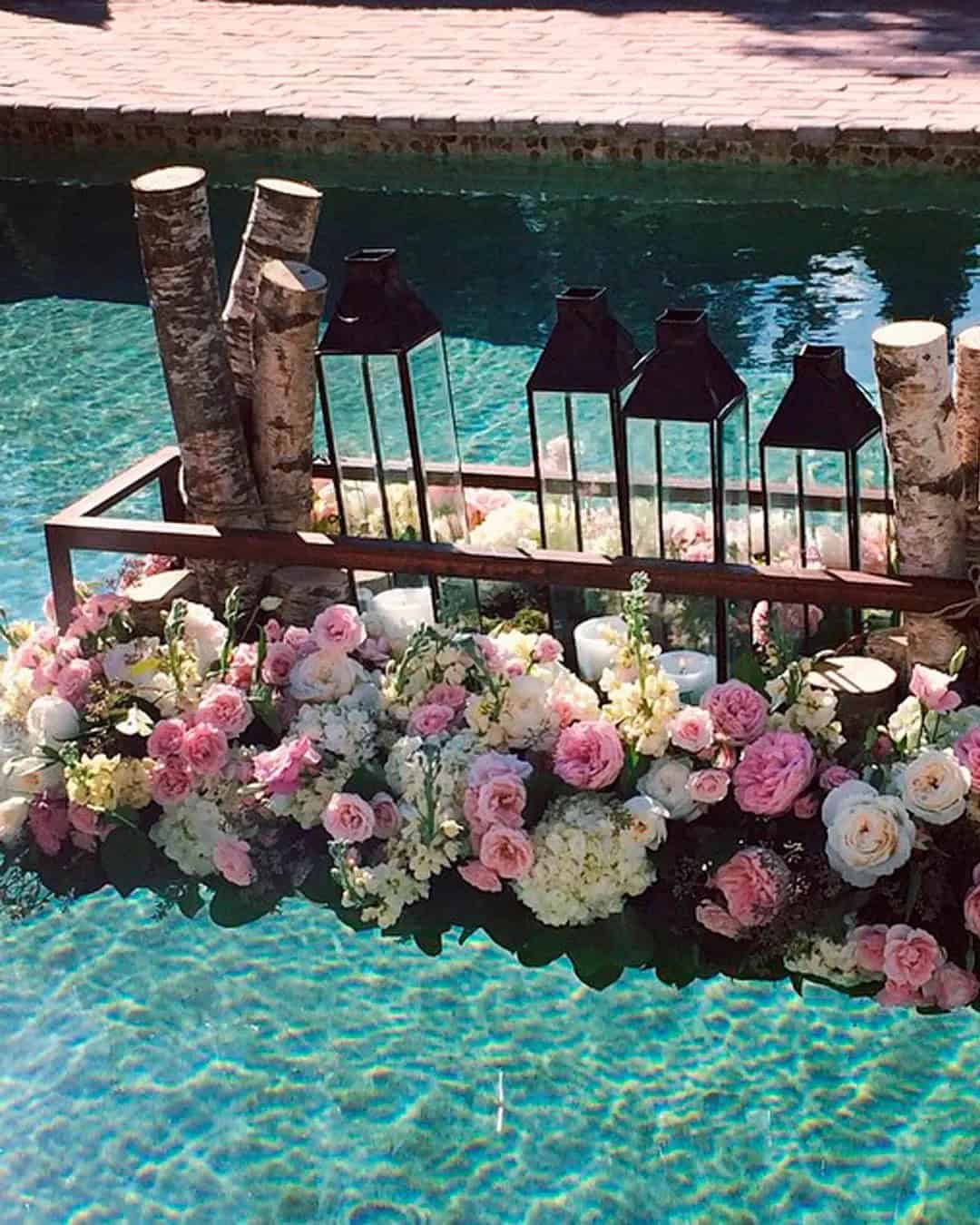 Floating Pool Decor Ideas For Wedding Ceremony