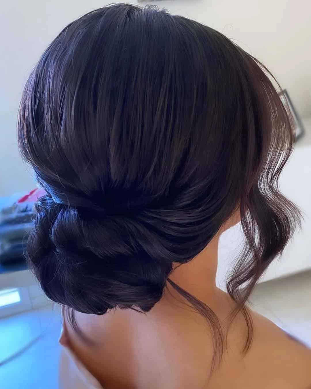 Simple Low Bun On Black Hair