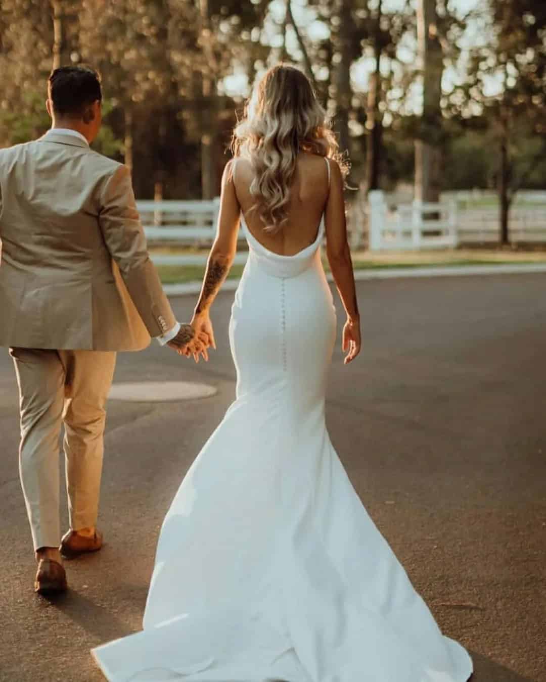 Elegant Backless Bridal Dresses