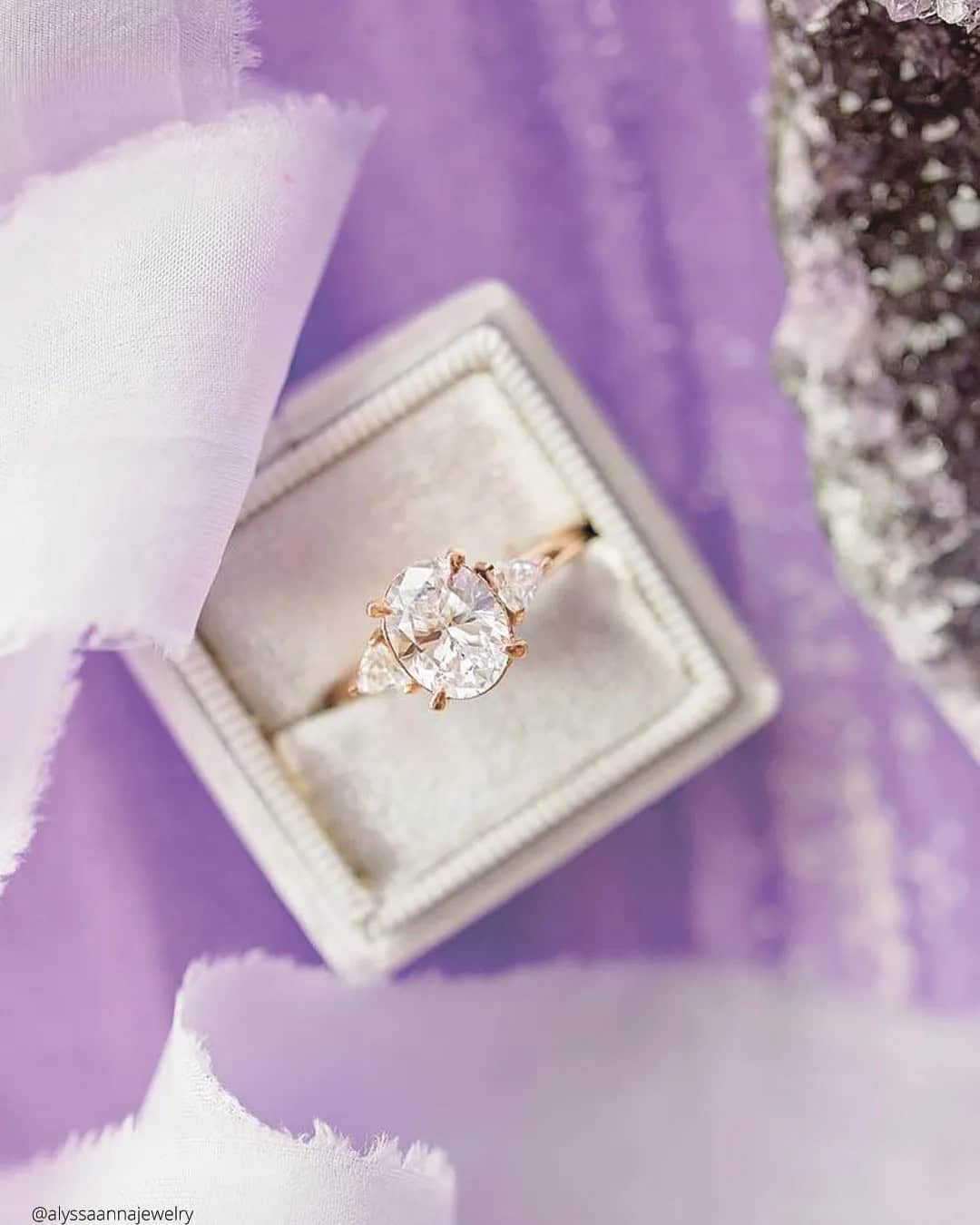 3-Stone Rose Gold Engagement Rings