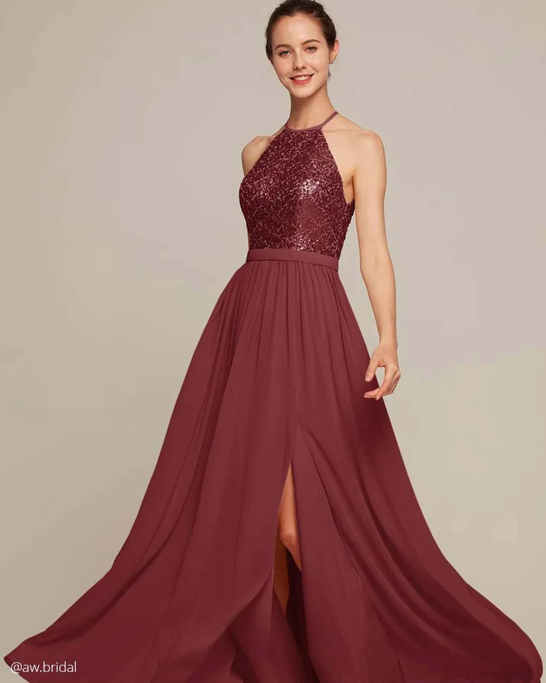 Burgundy Glam Dresses For Girls