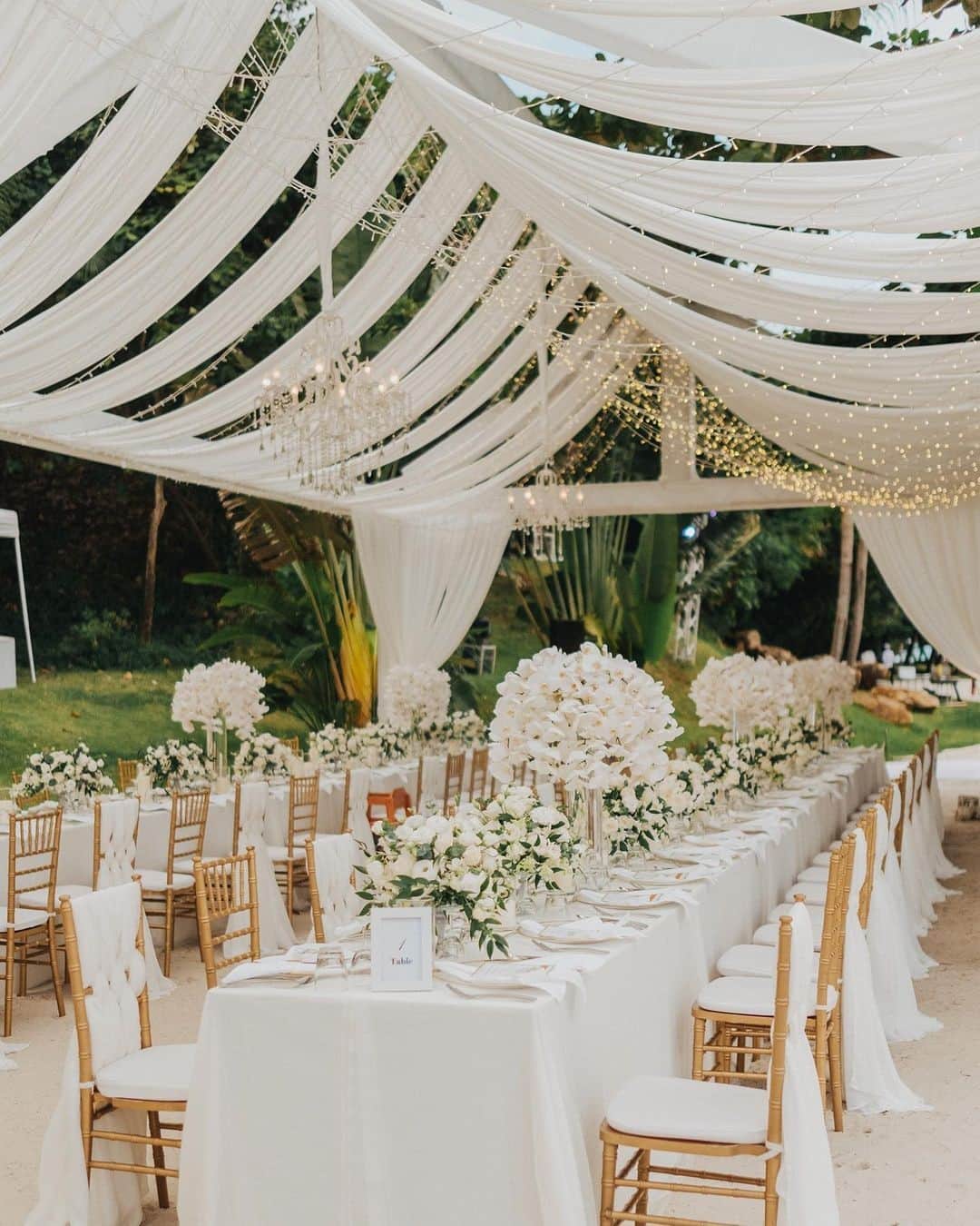 Elegant Wedding Reception Under Big Tent