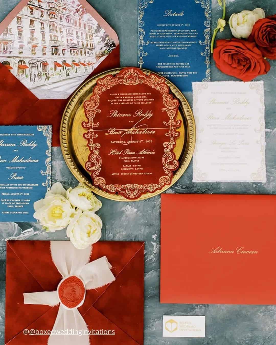 Red And White Wedding Invitations