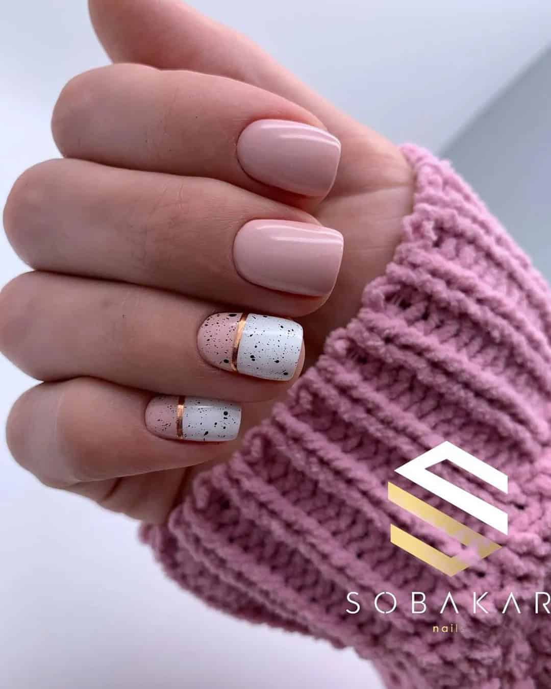 Nude Pink Wedding Nails