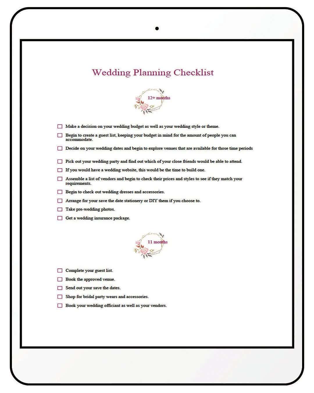 Wedding Checklist by Wedding Forward