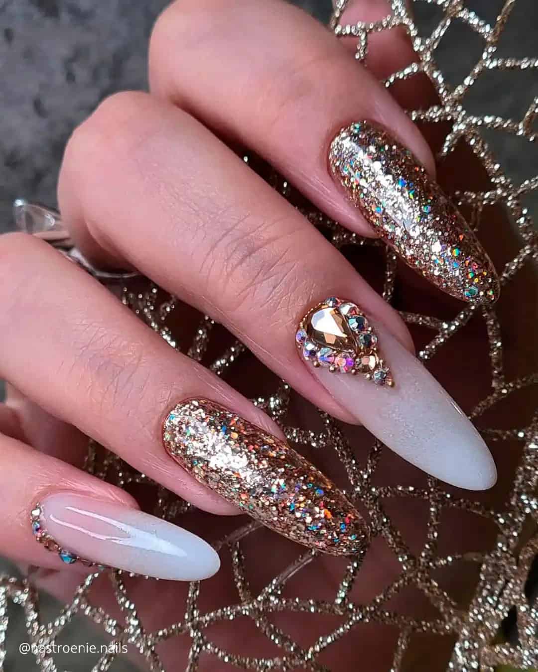 Gold Indian Wedding Nails