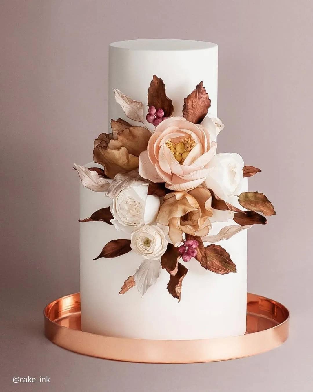 Rust Floral Cake Decorations