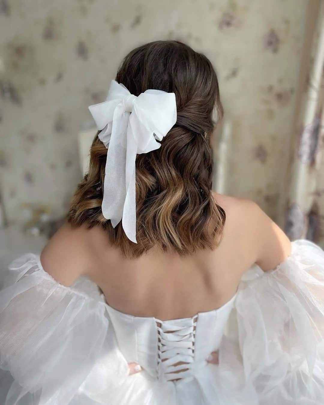 Half Up Wedding Hairstyles For Short Hair