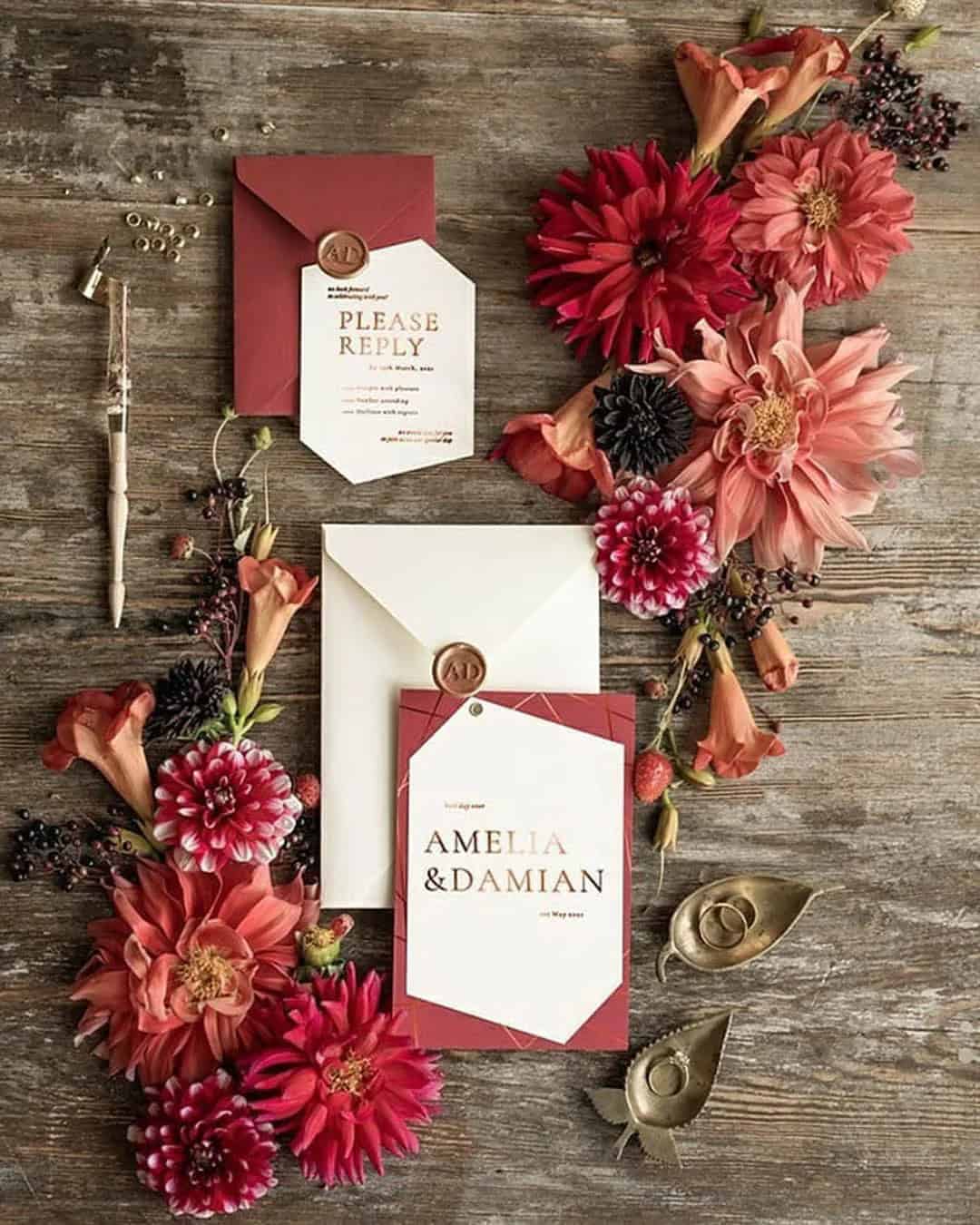 Fall Wedding Invitation Packages