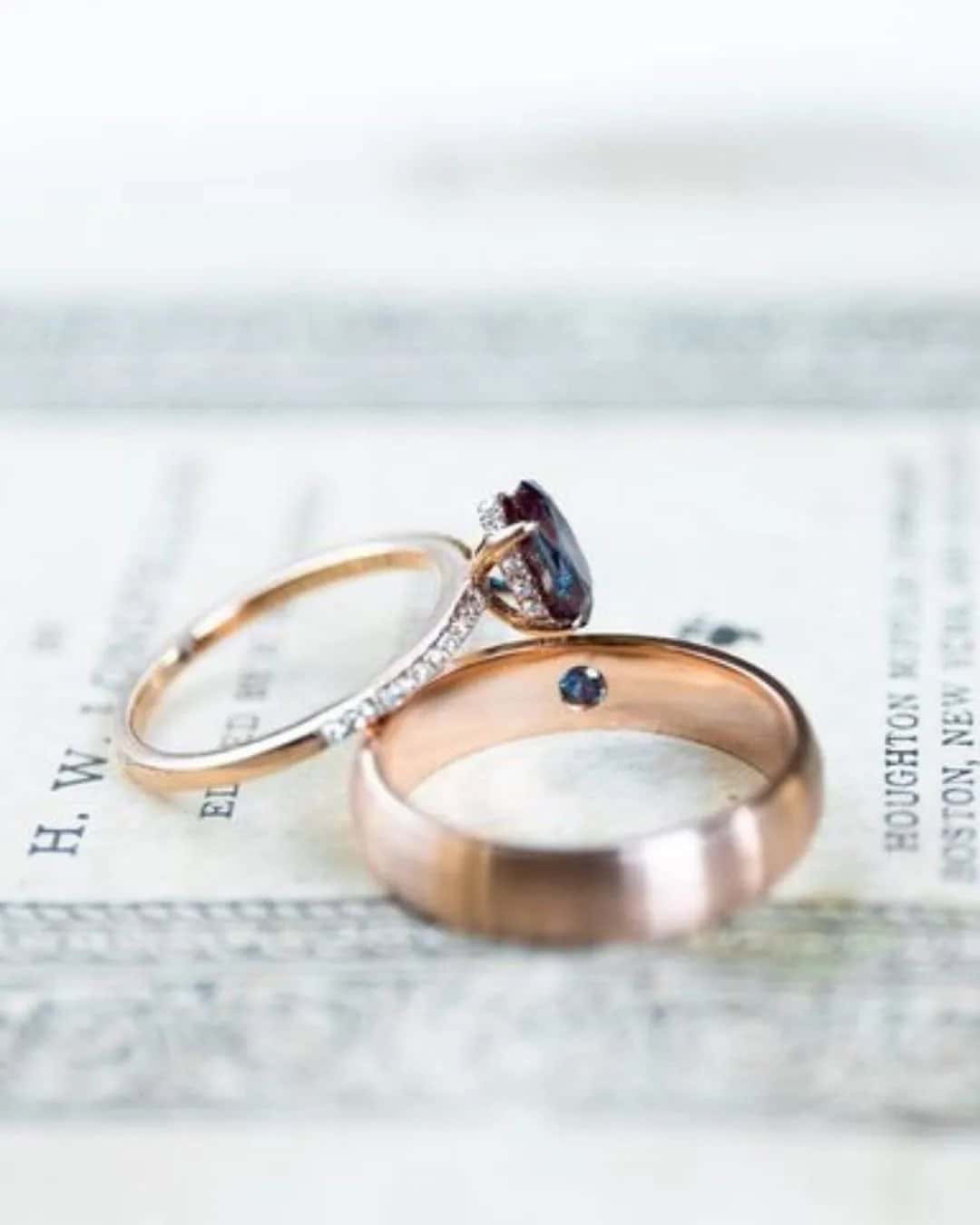 Simple Rose Gold Wedding Rings