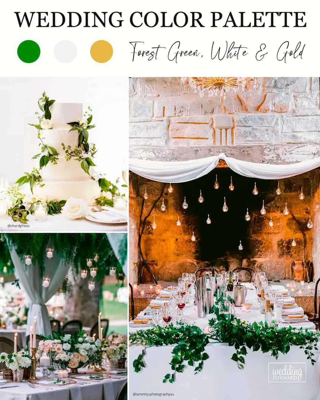 Forest Green, White & Gold