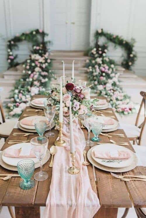 Draped fabric centerpieces