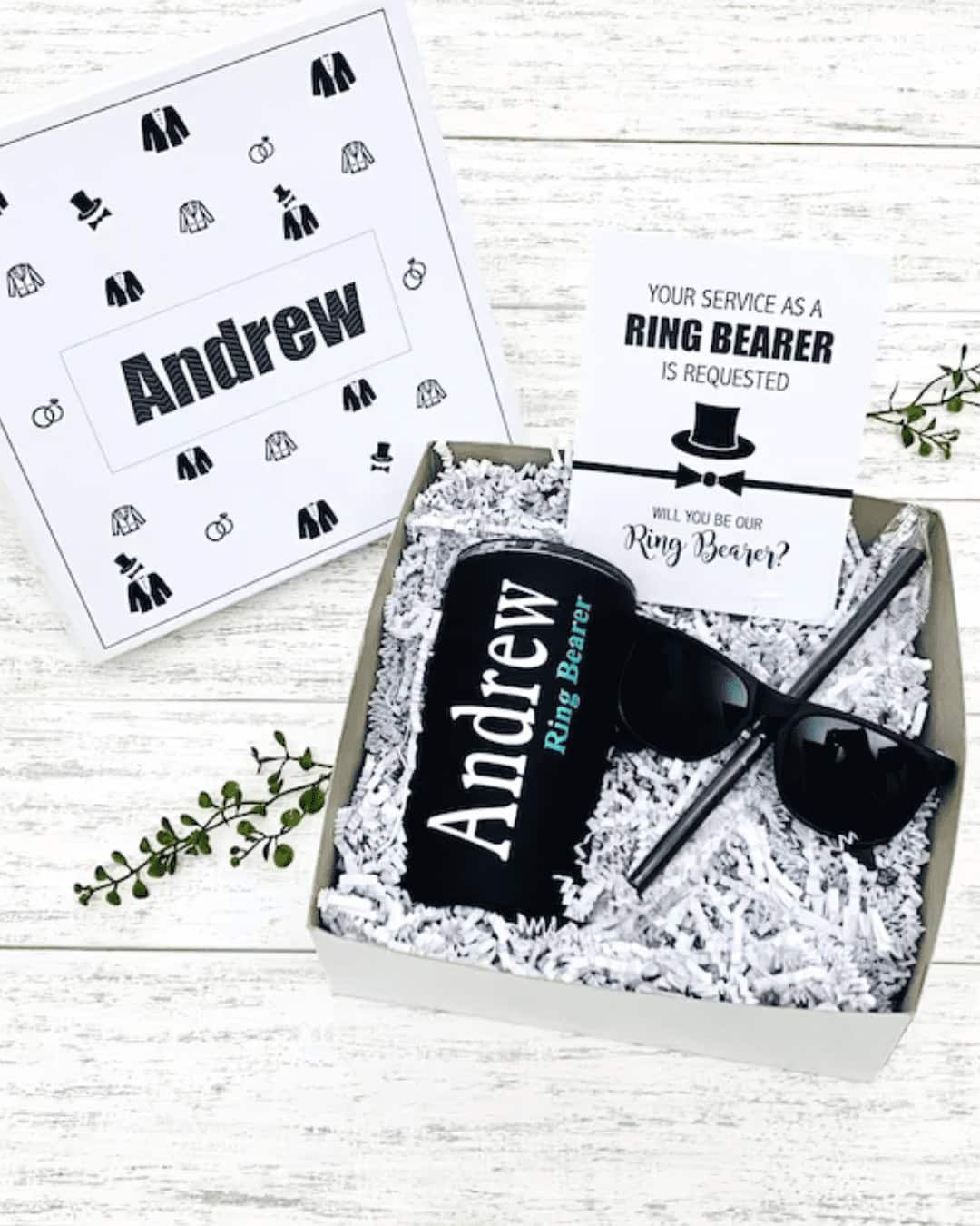 Ring Bearer Box With Glasses