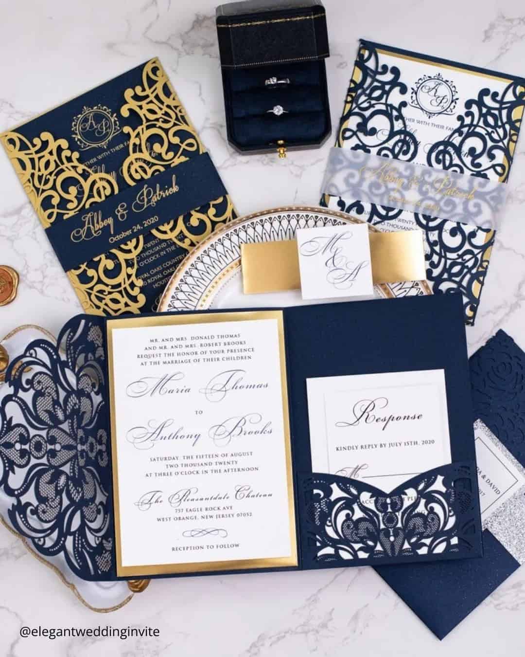 Blue And White Wedding Invitations