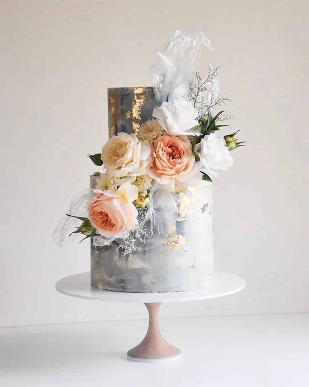 Light Gray Marble Wedding Cakes