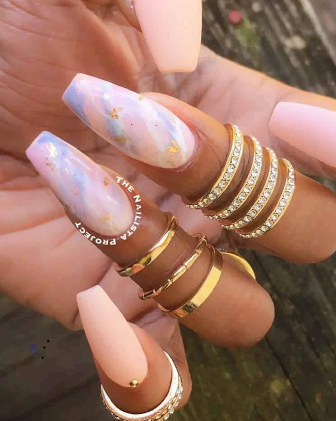 Glam Nude Nail Designs