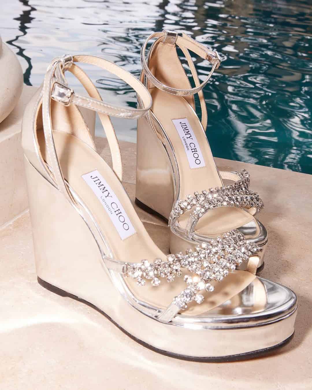 Wedges with Crystal Straps