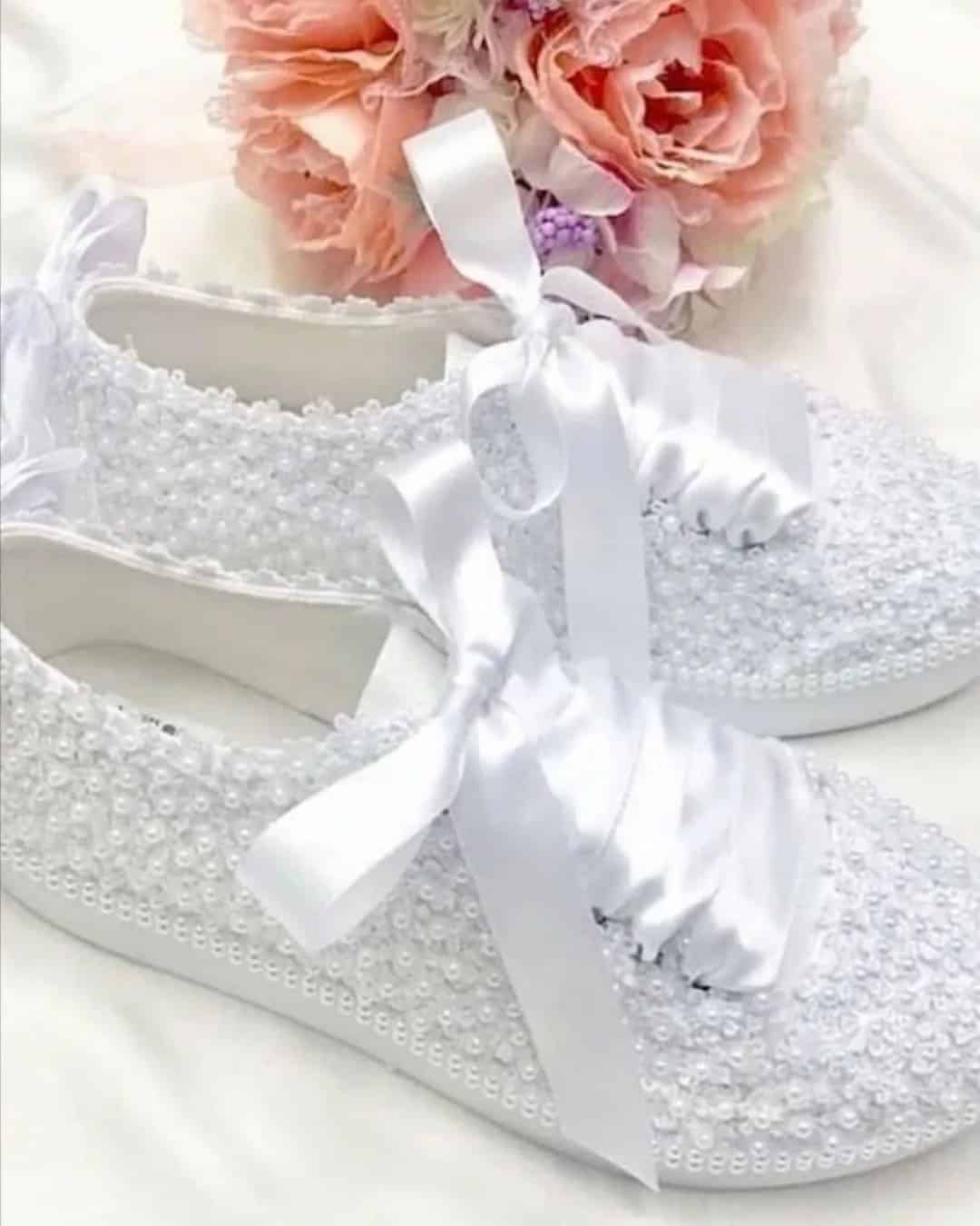 Sparkly Bridal Sneakers For Wedding