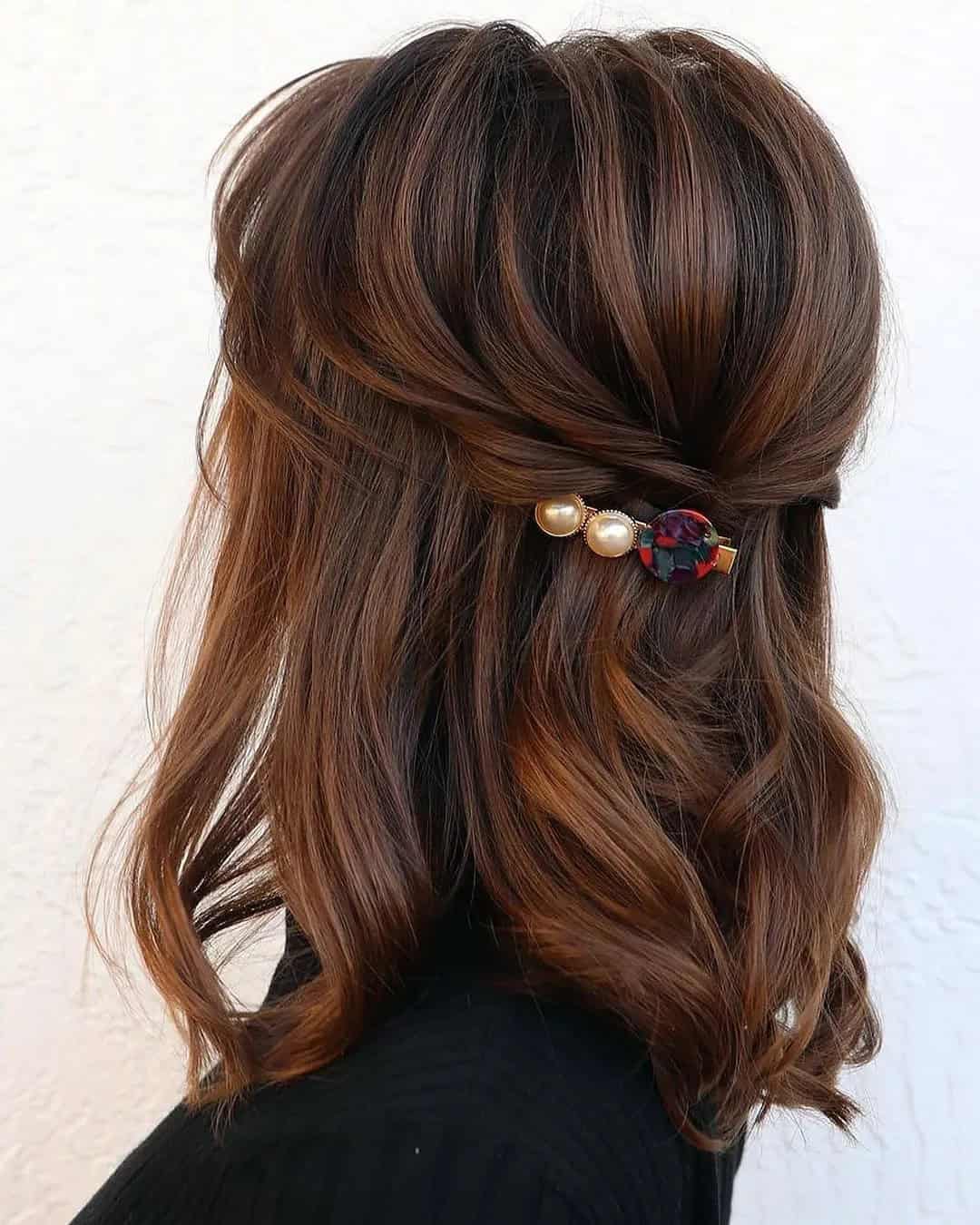 Half Up Half Down Wedding Hairstyles For Short Hair