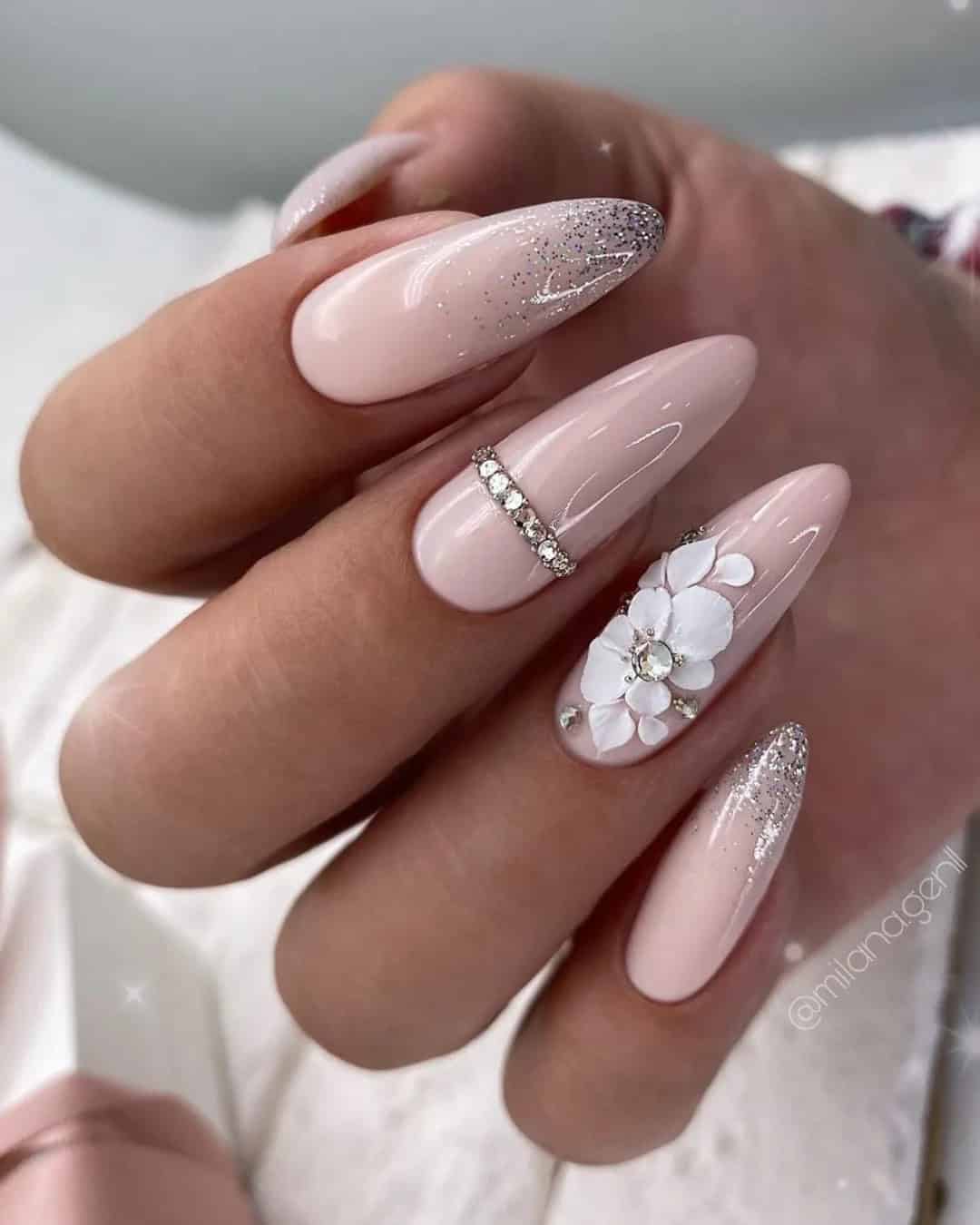 Almond Wedding Guests Nails