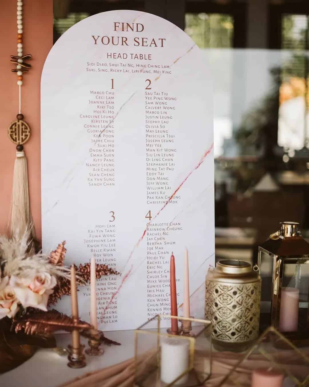 Seating Chart For Casual Wedding