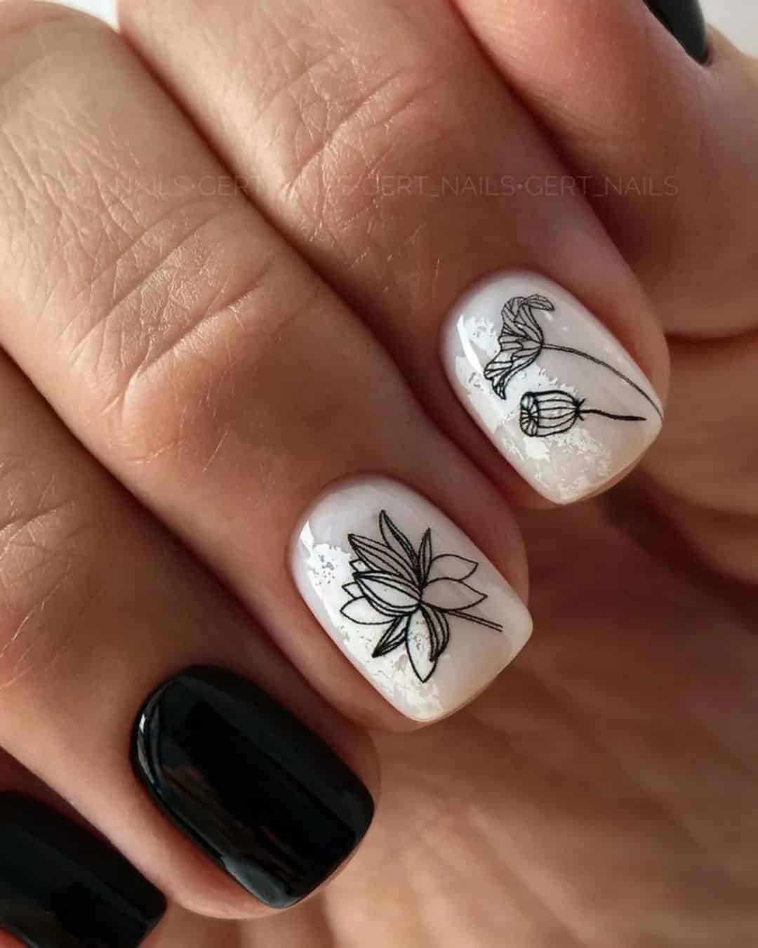 Black And White Nail Art