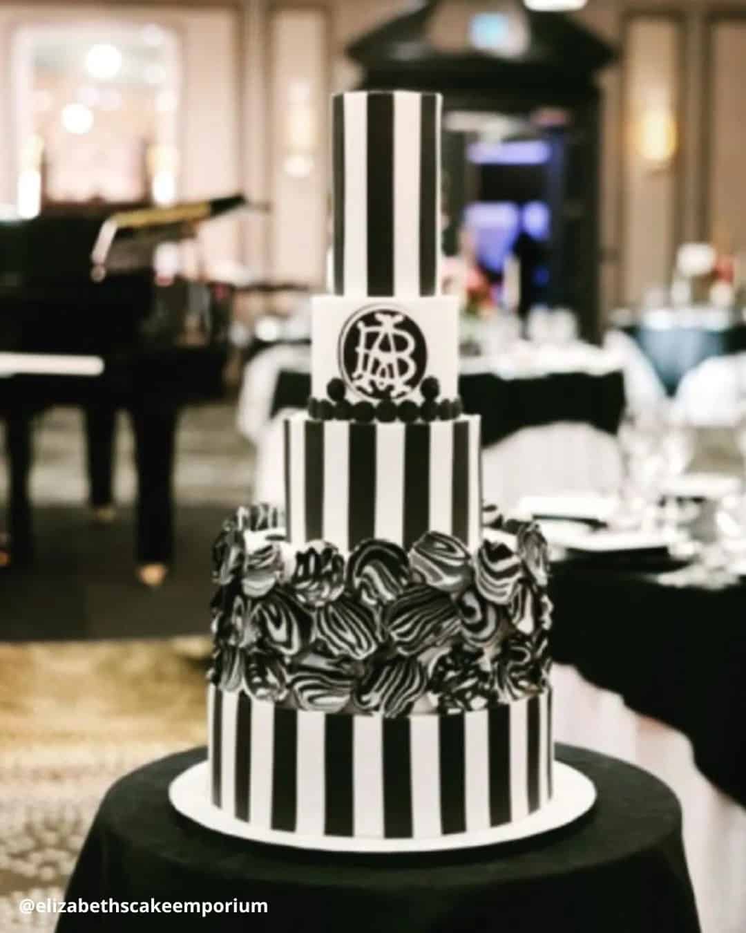 Elegant Black And White Wedding Cakes