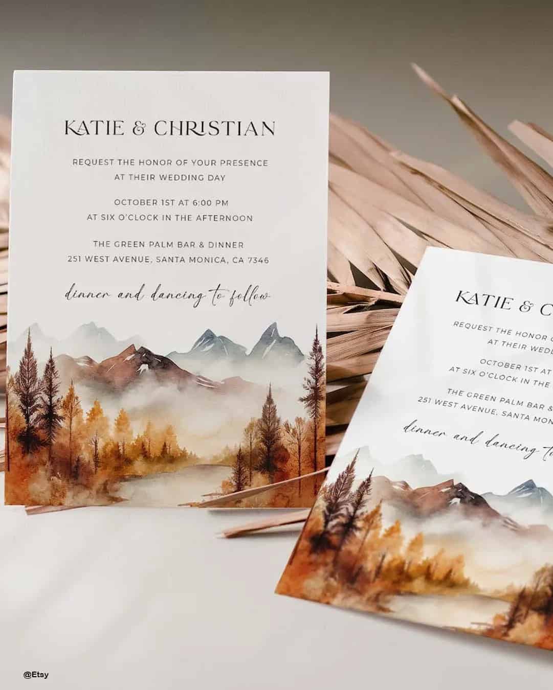 Rustic Fall Wedding Invitations