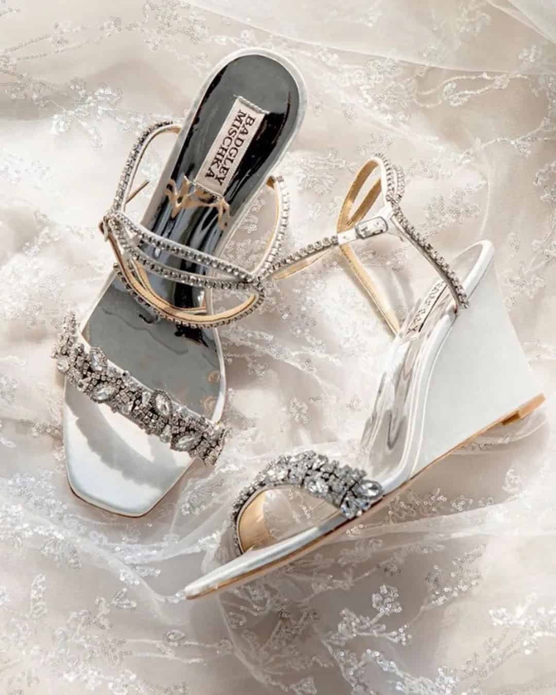 Low Heel Wedge Wedding Shoes