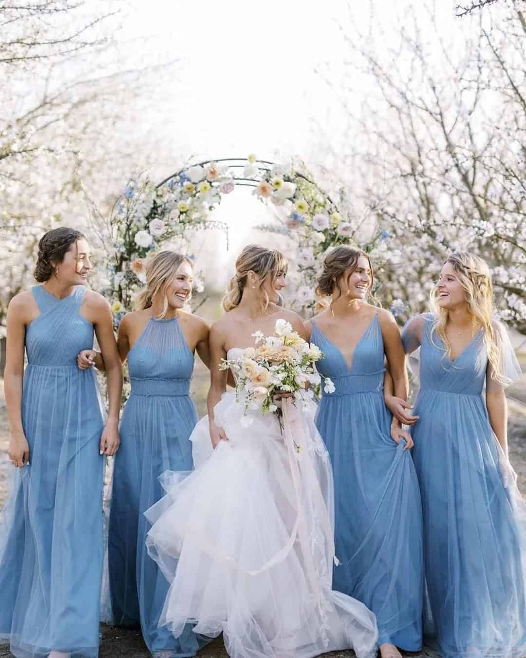 Sky Blue Bridesmaid Gowns