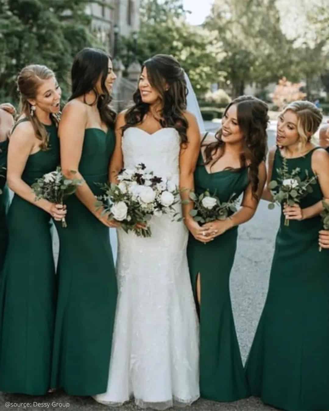 Hunter Dark Sage Green Bridesmaid Dresses