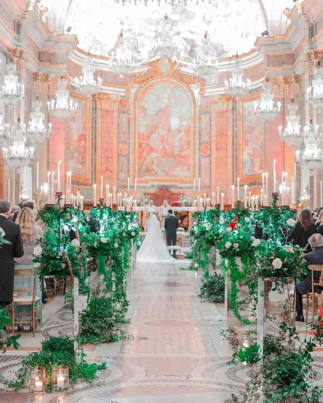 Church Decorations For Wedding With Romantic Lights