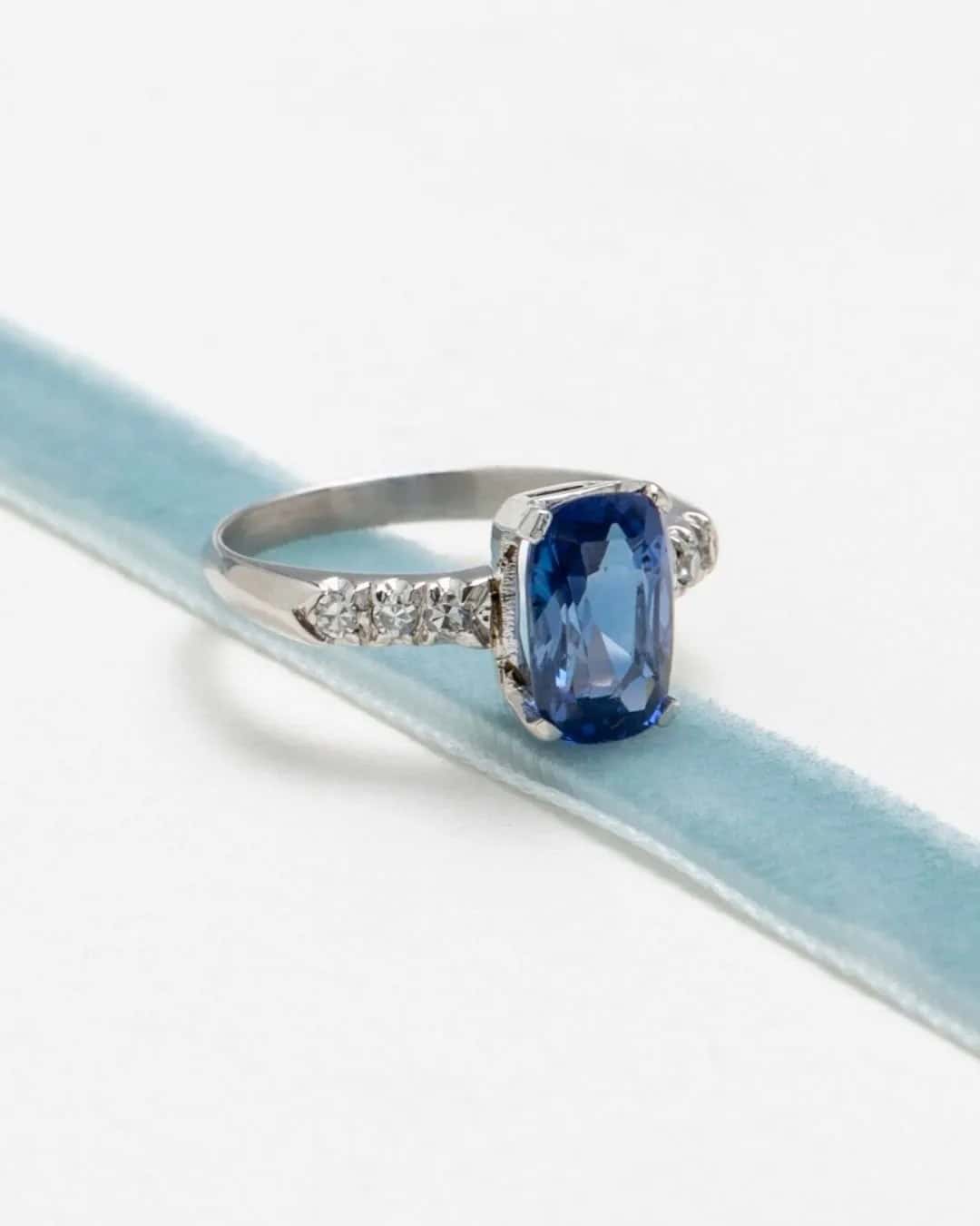 Pave Band Engagement Rings With Sapphires