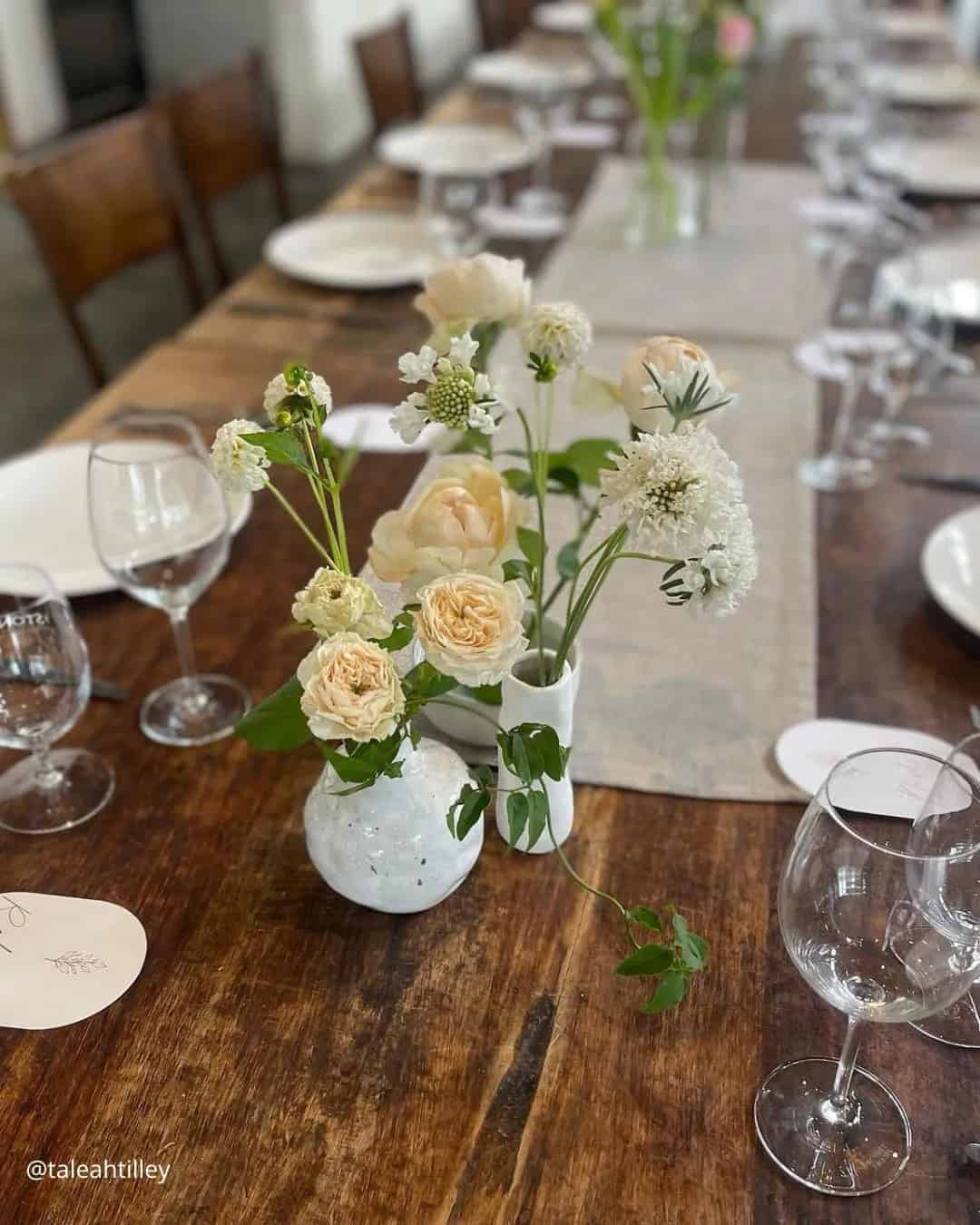 Simple wedding table settings