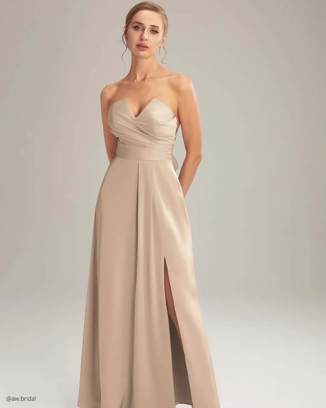 Satin Champagne Bridesmaid Dresses