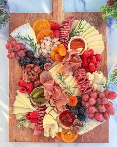 Rustic charcuterie board