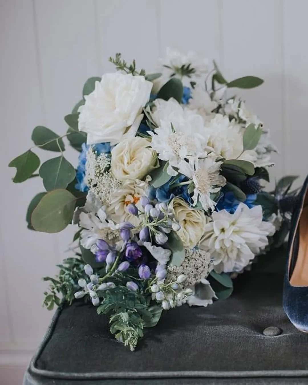 Blue-Themed Bridal Bouquets