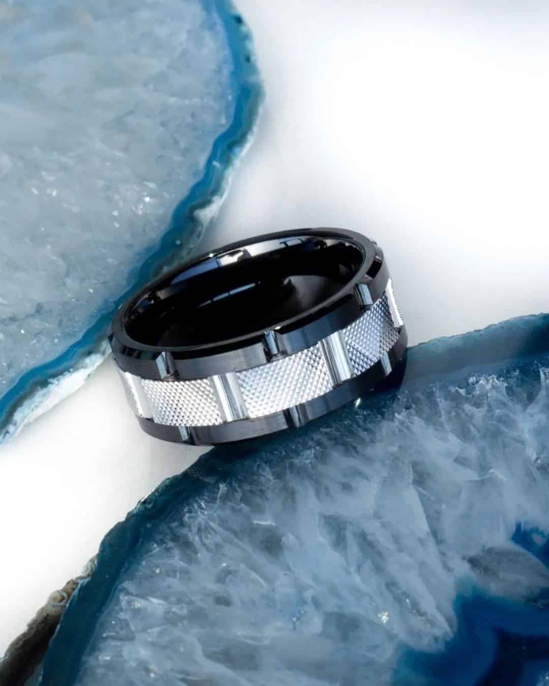 Black Cobalt Wedding Bands