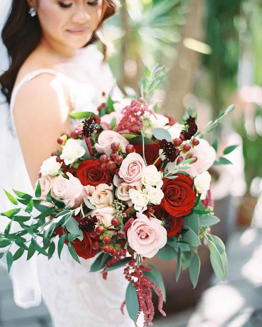 Red And White Wedding Bouquets