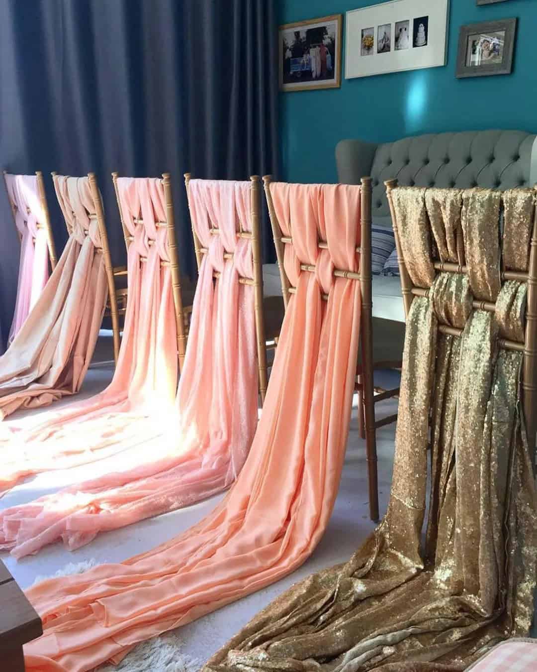 Rose Gold Chair Decorations