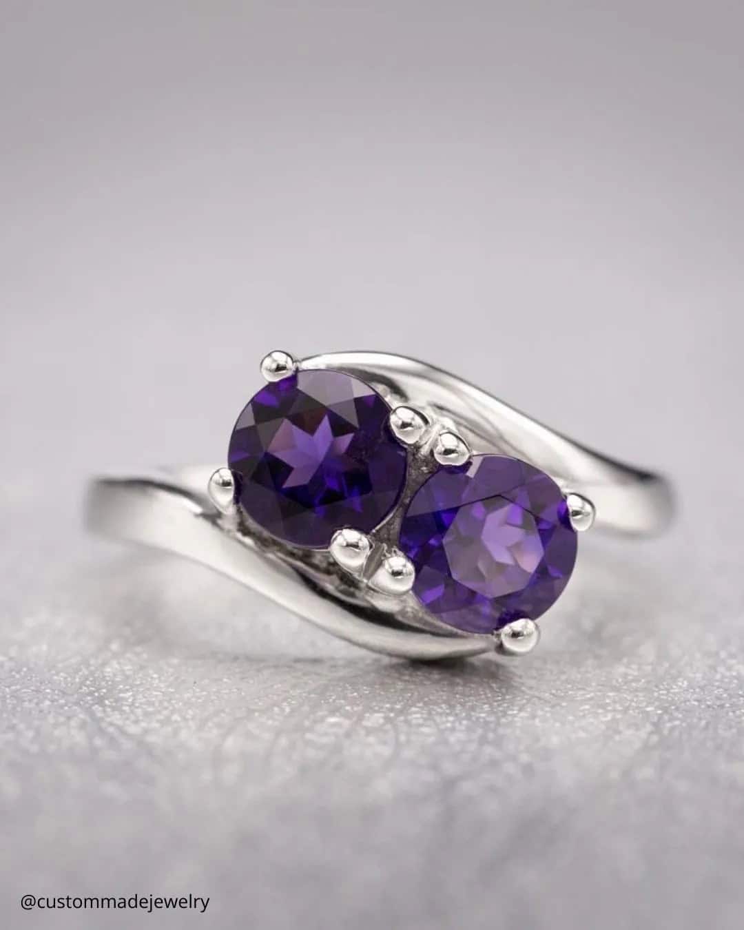 Toi et Moi Amethyst Ring