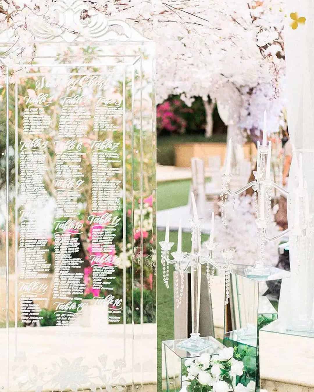 Seating Chart For Stylish Chic Wedding